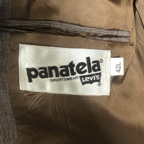 Vintage Levis Blazer  Mens 42L Long Brown Knit Sport Coat Jacket Retro Office - Picture 3 of 16